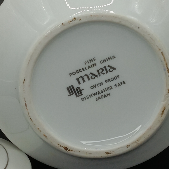 GLA Maria Fine China Japan Sugar Bowl W/Lid And Creamer White & Rose Floral - Picture 12 of 16